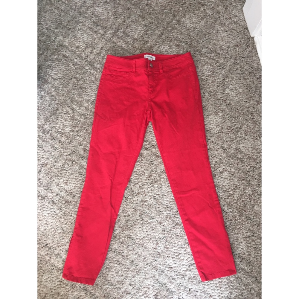 Calvin Klein red skinny jeans